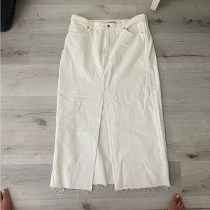 Madewell Cream Denim Skirt